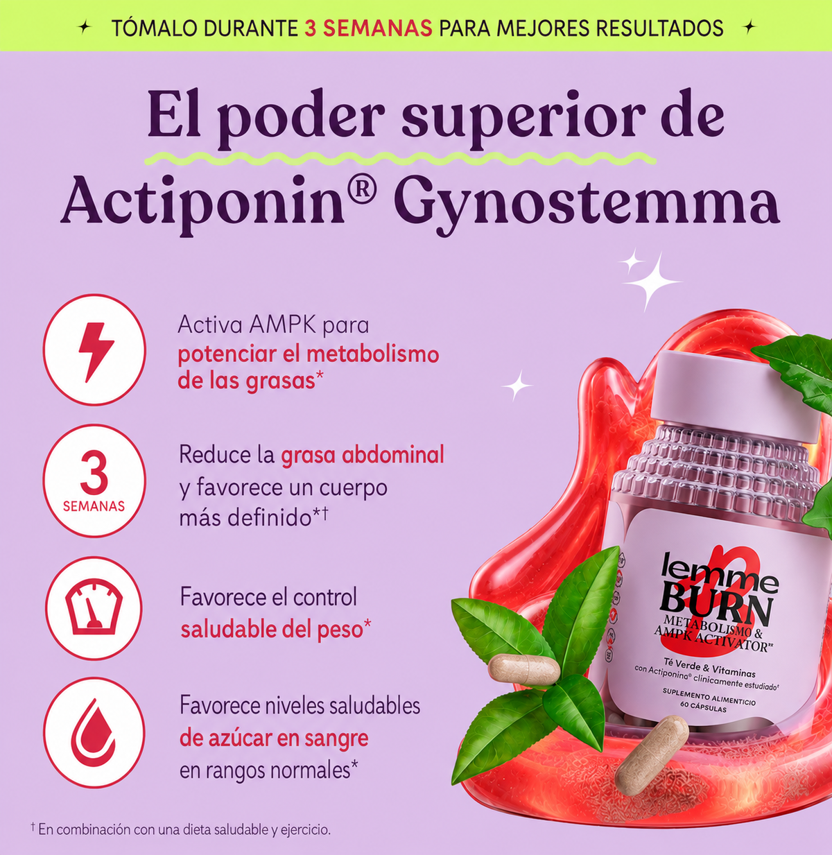 Lemme Burn — cápsulas para el metabolismo energético, 60 cápsulas