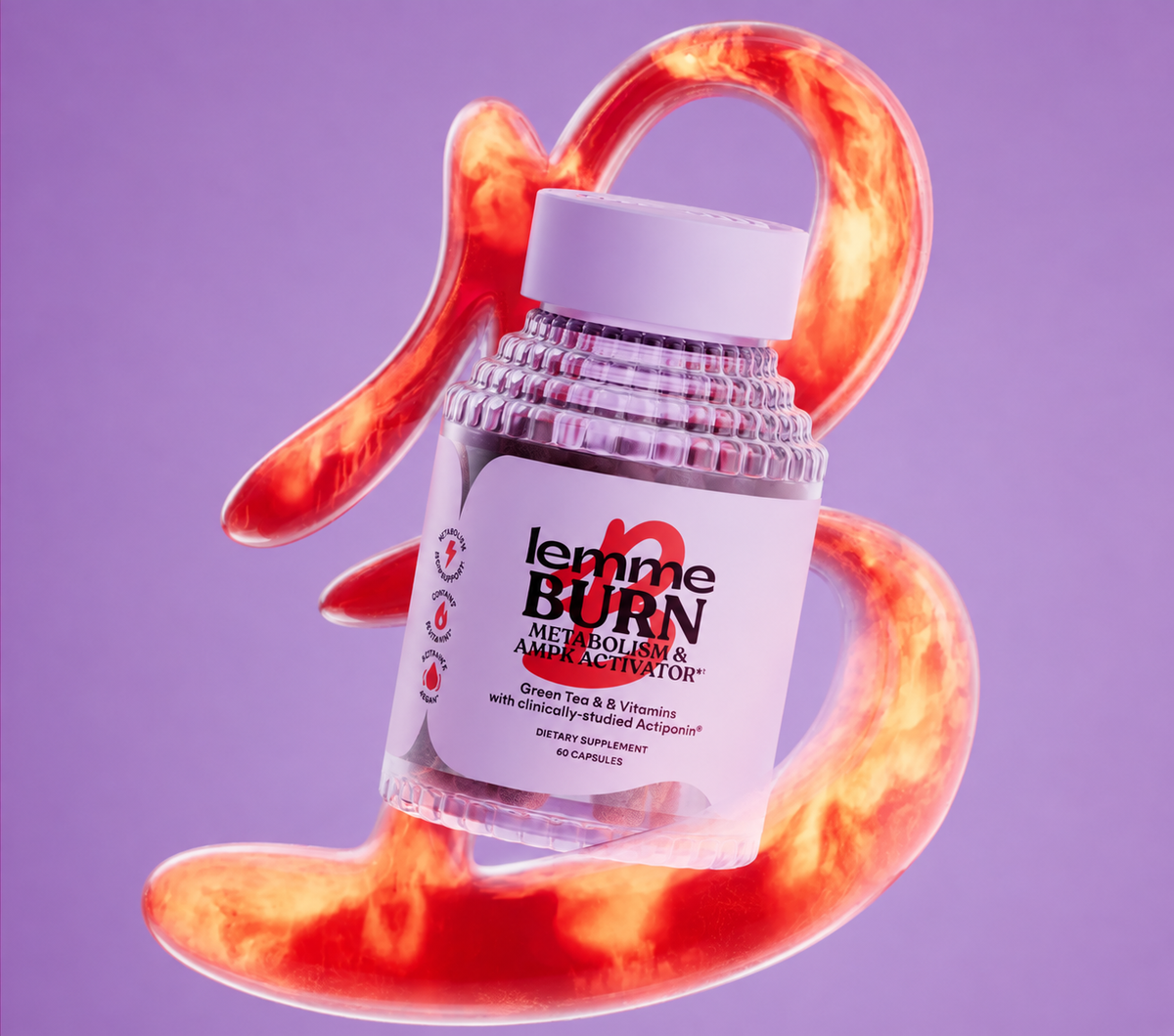 Bote de Lemme Burn, complemento alimenticio con vitaminas B6 y B12, Gynostemma y té verde